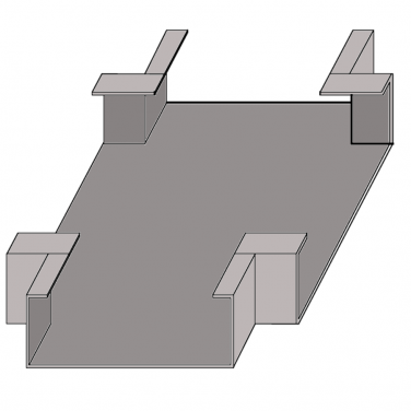 Wall Duct Flat 'X' Adapter 10'' x 3.5''